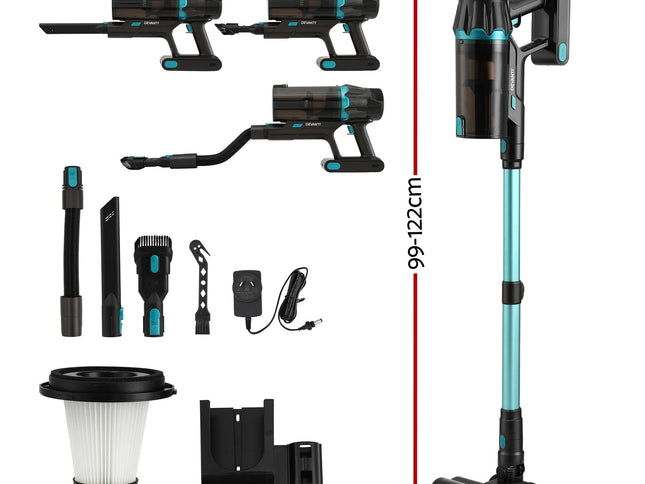 DEVANTI 30000Pa Cordless Stick Vacuum Cleaner 4-in-1 Handheld Vac, Green