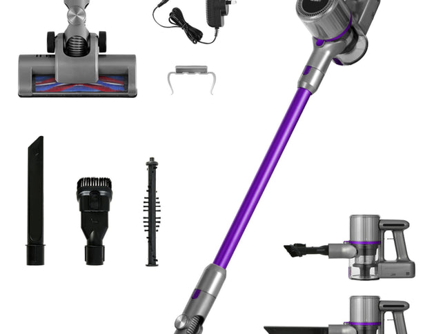 Devanti Stick Vacuum Cleaner Bagless Cordless 120W Purple