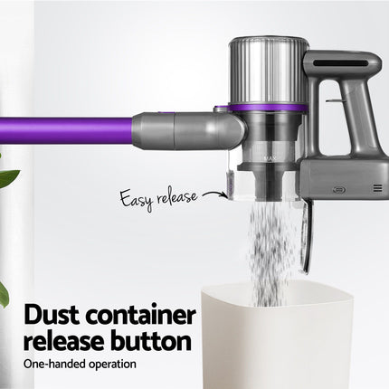 Devanti Stick Vacuum Cleaner Bagless Cordless 120W Purple