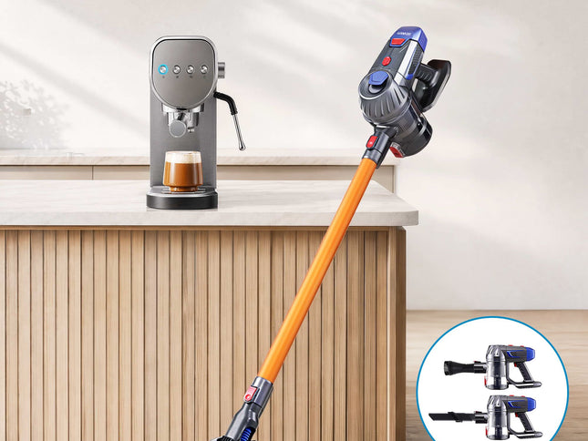 Devanti K7 Cordless Stick Vacuum Cleaner plus Coffee Maker Machine Espresso