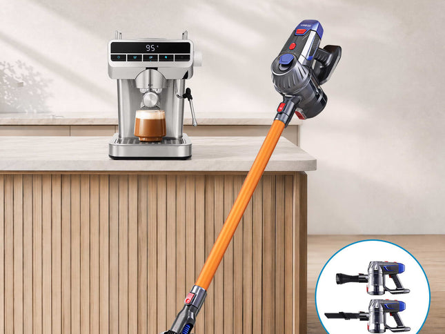 Devanti K7 Cordless Stick Vacuum Cleaner plus Coffee Maker Machine Espresso