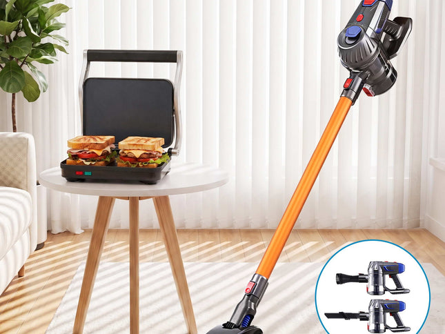 Devanti K7 Cordless Stick Vacuum Cleaner plus Sandwich Maker Panini Press