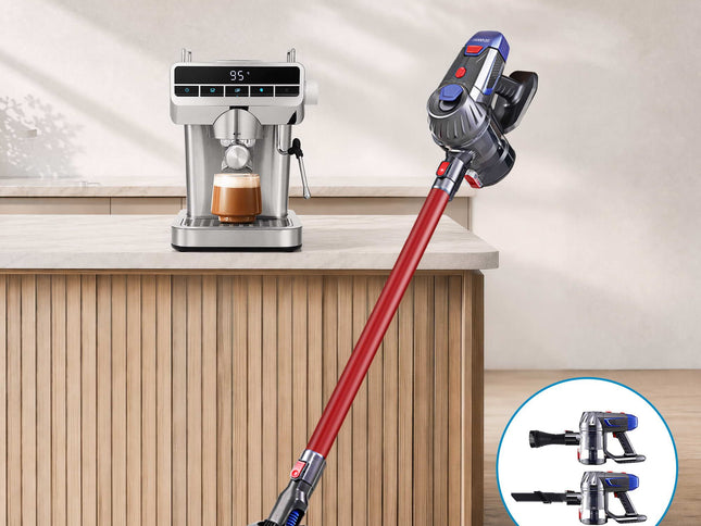 Devanti K7 Cordless Stick Vacuum Cleaner plus Coffee Maker Machine Espresso