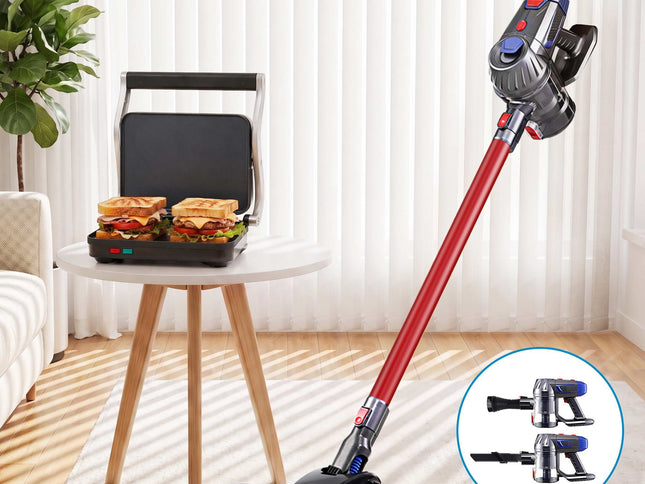 Devanti K7 Cordless Stick Vacuum Cleaner plus Sandwich Maker Panini Press