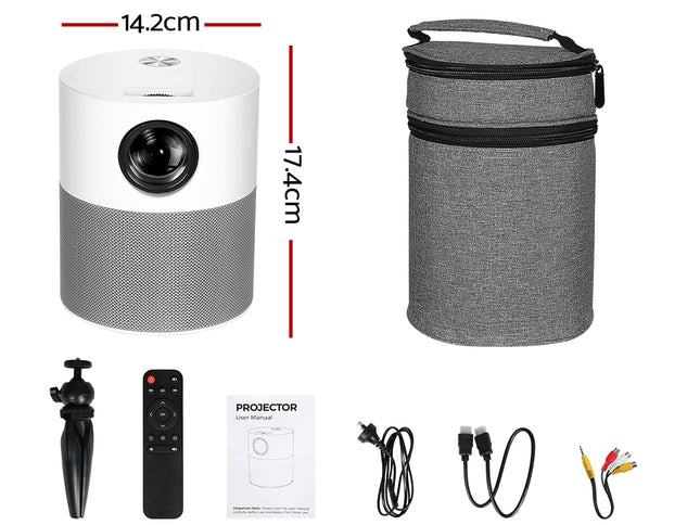 Devanti Portable Mini Video Projector 1080P Wifi Home Theater HDMI Carry Bag