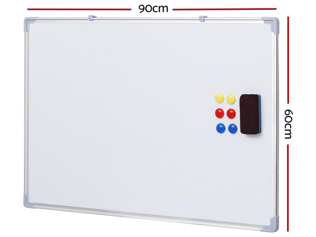 Magnetic Whiteboard 60x90cm Erase Board Marker Eraser Tray Home Office School