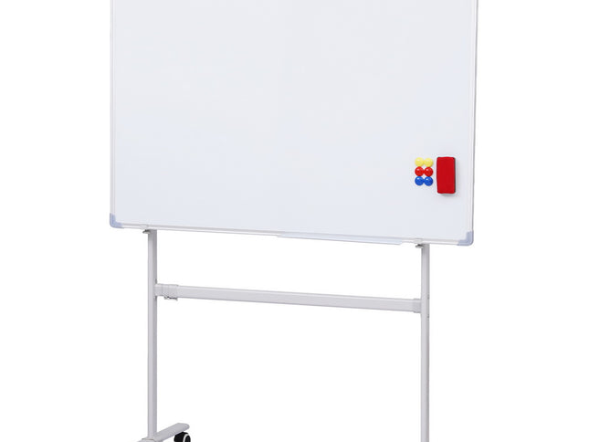 90x120cm Standing Whiteboard with Wheels Magnetic Double-Sided Erase Board
