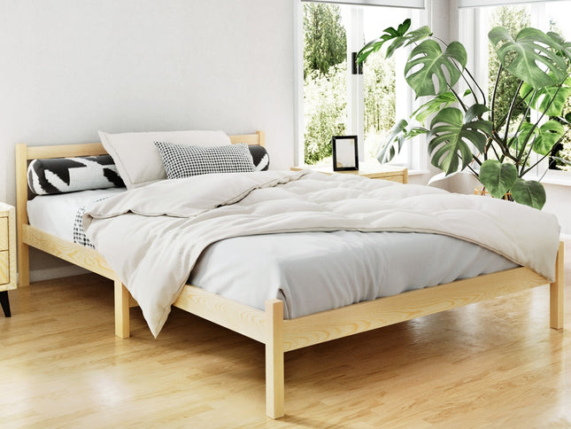 Artiss Bed Frame Double Size Wooden Oak SOFIE