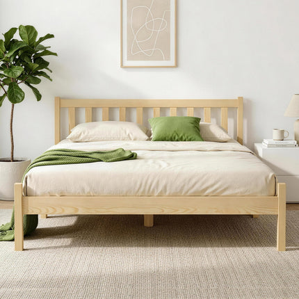 Artiss Bed Frame Double Size Wooden Oak SOFIE