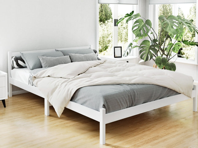 Artiss Bed Frame Queen Size Wooden White SOFIE