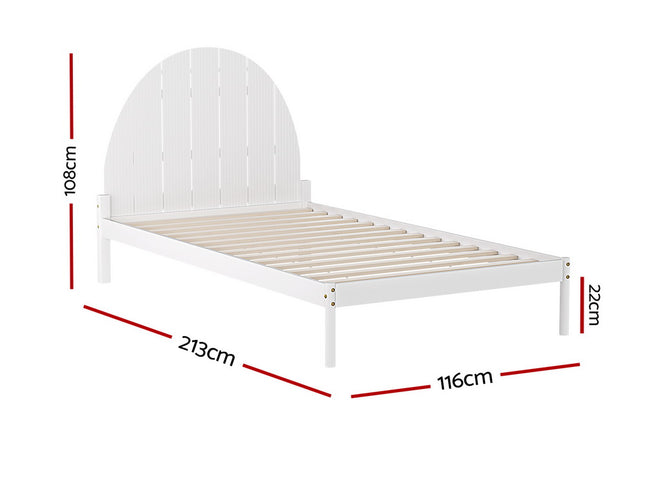 Artiss Bed Frame King Single Size Wooden White DALY
