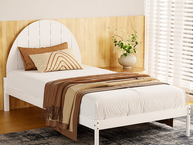 Artiss Bed Frame King Single Size Wooden White DALY
