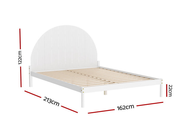 Artiss Bed Frame Queen Size Wooden White DALY