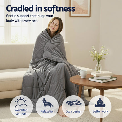 Giselle 11KG Weighted Blanket Adults Kid Anti Anxiety Gravity Blankets Sherpa Fleece