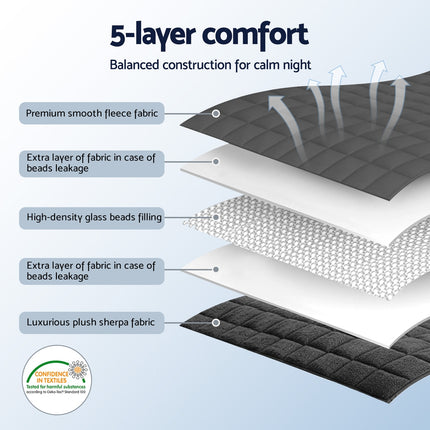 Giselle 9KG Weighted Blanket Adults Kid Anti Anxiety Gravity Blankets Sherpa Fleece