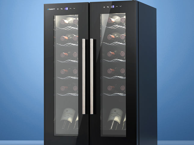 Devanti Wine Fridge Cooler Dual Zone 24 Bottles