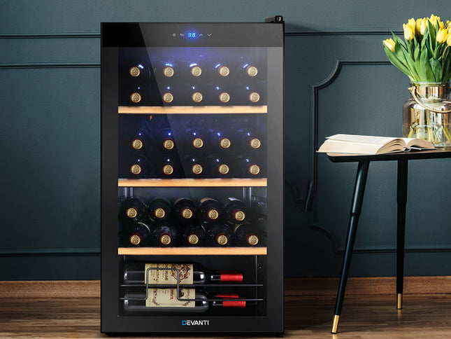 Devanti Wine Fridge Cooler 34 Bottles