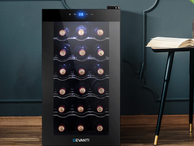 Devanti Wine Fridge Cooler 18 Bottles