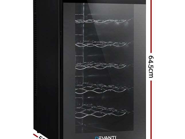 Devanti Wine Fridge Cooler 18 Bottles