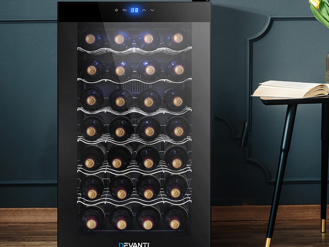 Devanti Wine Fridge Cooler 28 Bottles