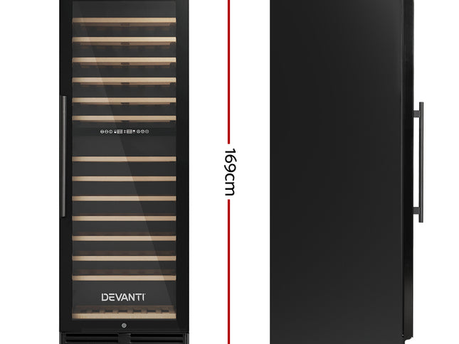 Devanti Wine Fridge Cooler Dual Zone 128 Bottles