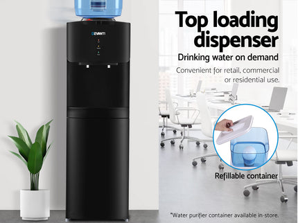 Devanti Water Cooler Dispenser Stand 22L Bottle Black