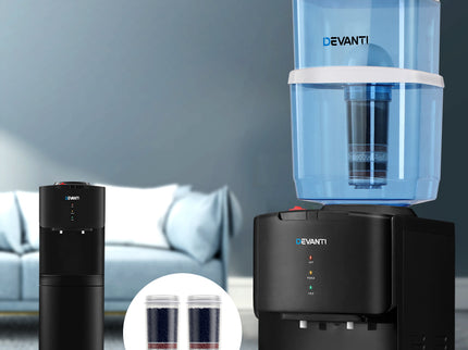Devanti Water Cooler Dispenser Stand 22L Bottle Black w/2 Filter