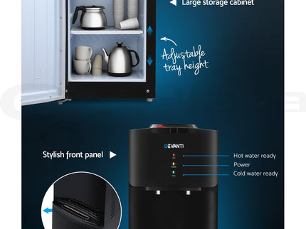 Devanti Water Cooler Dispenser Stand 22L Bottle Black w/2 Filter