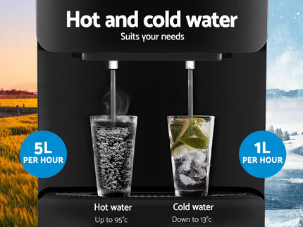 Devanti Water Cooler Dispenser Stand 22L Bottle Black w/2 Filter