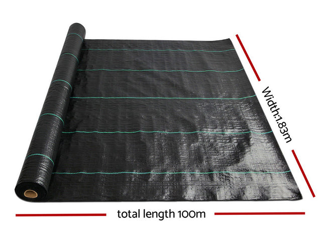 Instahut 1.83x100m Weed Mat Woven Fabric Weed Mat Control Matting Garden Plant