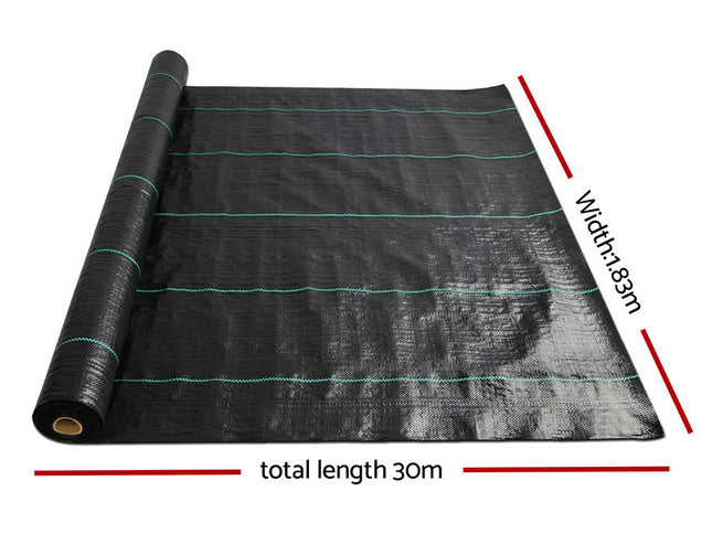 Instahut 1.83x30m Weed Mat Woven Fabric Weed Mat Control Matting Garden Plant
