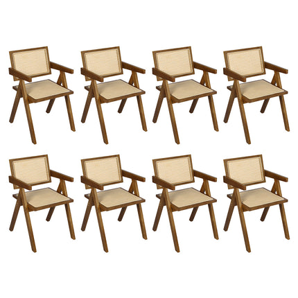 Levede 8x Walnut Wicker Armchair Dining Chair-2006732731165315072