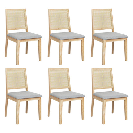 Levede 6XCane Dining Chair Rattan Armless Seat-2006732734734667776