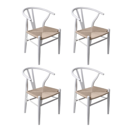 Levede 4x Dining Chairs Wooden Hans White-2006732723045142528
