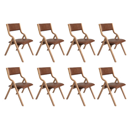 Levede 8x Dining Chairs Foldable PU Tan-2006732728665509888