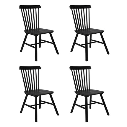 Levede 4x Dining Chairs Kitchen Winsor Black-2006732719123468288