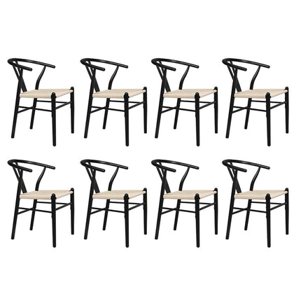 Levede 8x Dining Chairs Wooden Hans Black-2006732722868981760