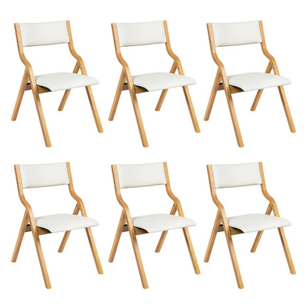 Levede 6x Dining Chairs Foldable PU Beige-2006732727960866816