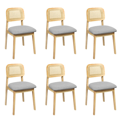 Levede Dining Chair Wood Rattan Armless Natural x6-2006732736869568512
