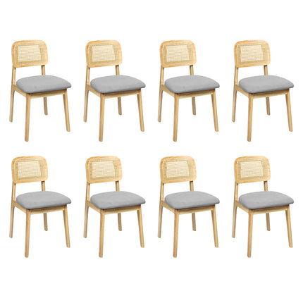 Levede Dining Chair Wood Rattan Armless Natural x8-2006732737045729280