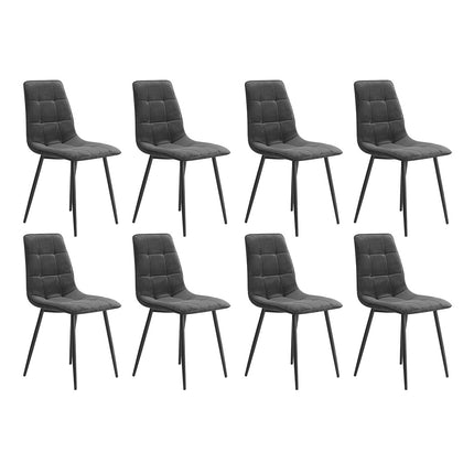 Levede 8x Dining Chairs Kitchen Velvet Grey-2006732723766562816