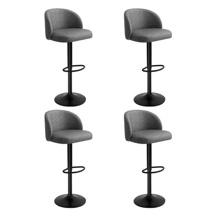 Levede 4x Bar Stool Swivel Gas Lift PU Leather Grey-2006732718938918912