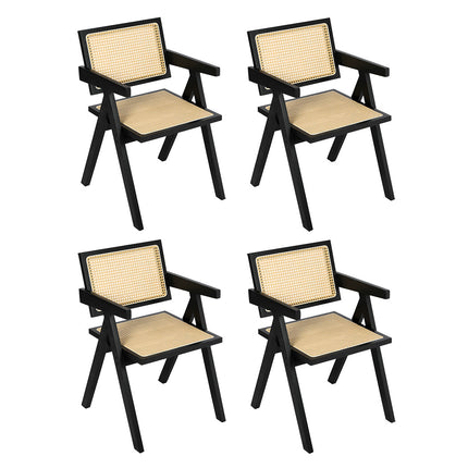 Levede 4x Black Wicker Armchair Dining Chair-2006732730091573248