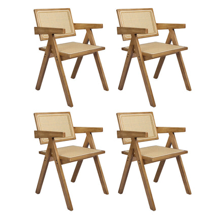 Levede 4x Dining Chair Solid Wood Rattan-2006732729395318784