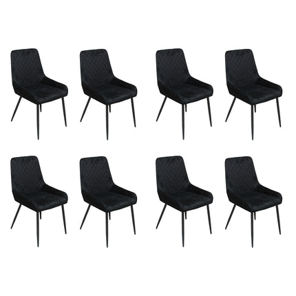 Dining Chairs x 8 Padded Seat Soft Velvet-1950769994770026496
