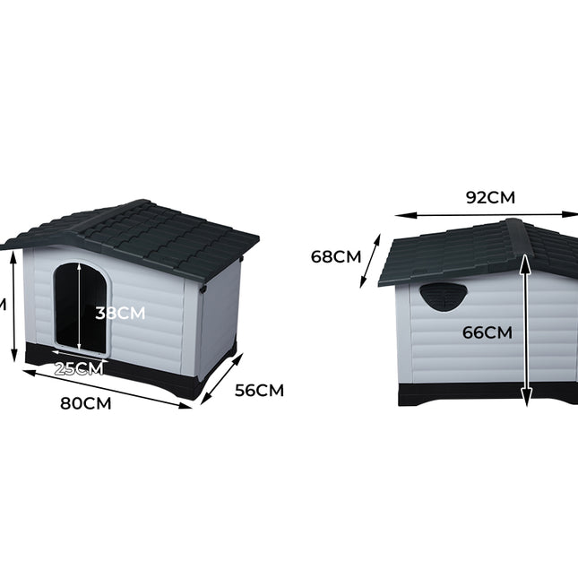 PaWz Dog Kennel Outdoor Indoor Plastic L Grey-1973193644752113666