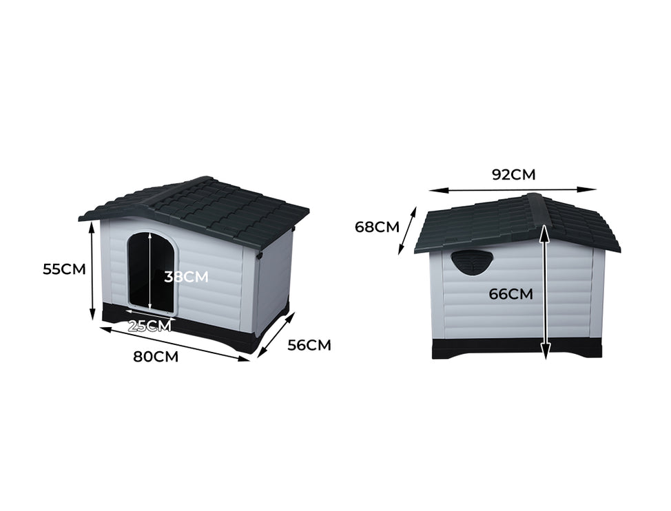 PaWz Dog Kennel Outdoor Indoor Plastic L Grey-1973193644752113666