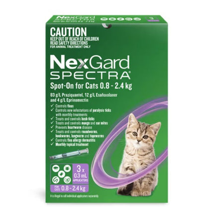 NexGard Spectra Spot-on Cats 0.8-2.4kg 3pk-2018816644951969794