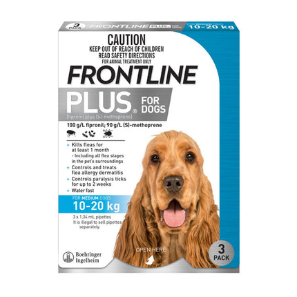 Frontline Plus Dog 10-20kg Blue Medium 3pk-2006732760781295619