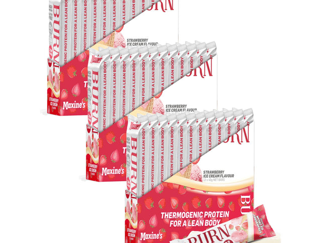 Maxines Burn Strawberry Ice Cream Bar 12x40g x3-2017004945827565568